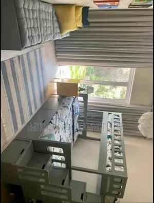 Grey Bunk Bed Double Decker With Stairs