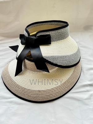Ladies Foldable Straw Sun Visors - main view