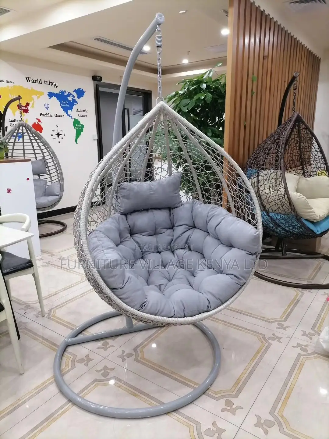 Hanging Chair:Hammock Out/Indoor Swing Chair -Steel Frame