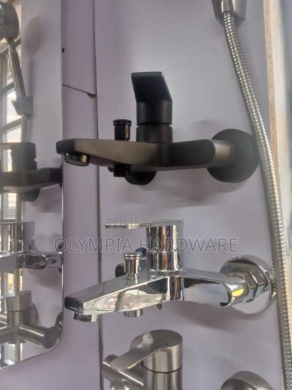 Bath Mixer (Black and Silver)