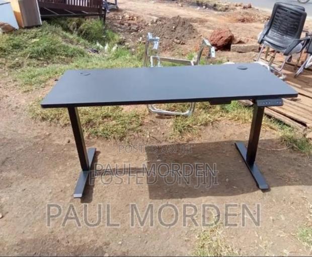 Black Standing Electric Adjustable Height Table - main view