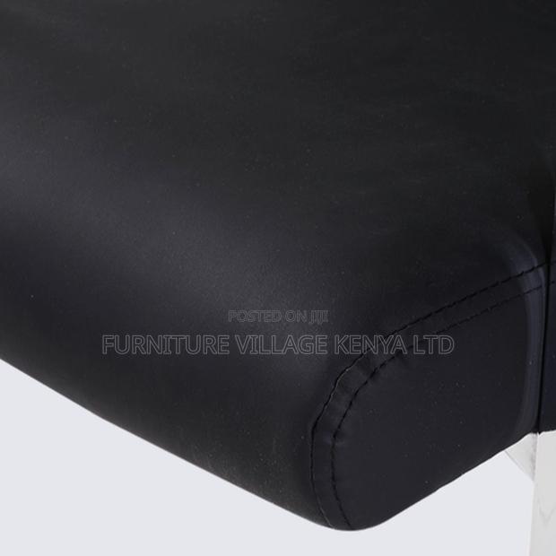Office Chair: Leather Black Fixed Padded Arms Office Chair - thumbnail 4