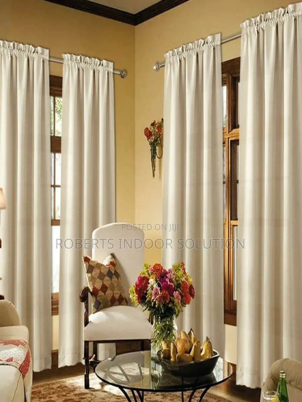 Superhuman Cream Blackout Curtains