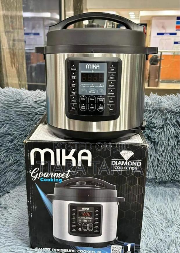 Mika Smart Pressure Cooker 6litres,Silver in Colour - main view