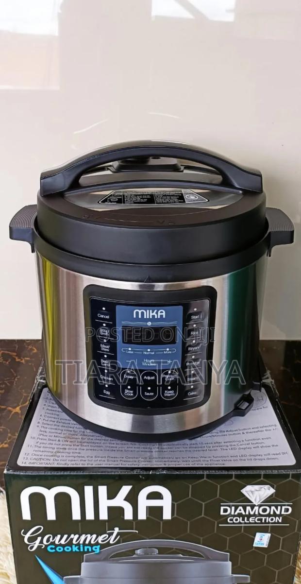 Mika Smart Pressure Cooker 6litres,Silver in Colour - thumbnail 3