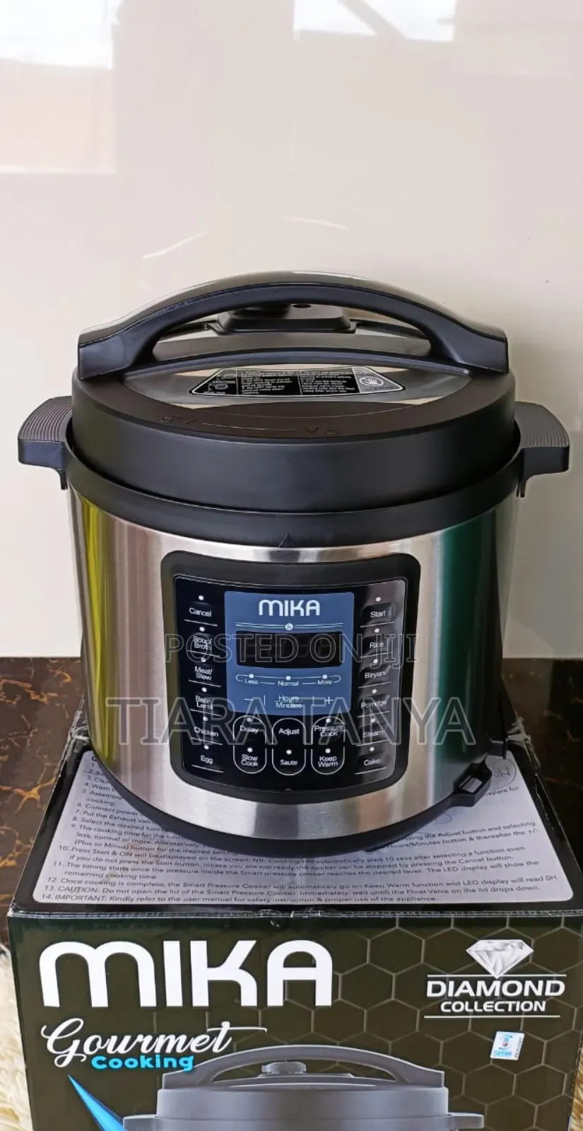 Mika Smart Pressure Cooker 6litres,Silver in Colour