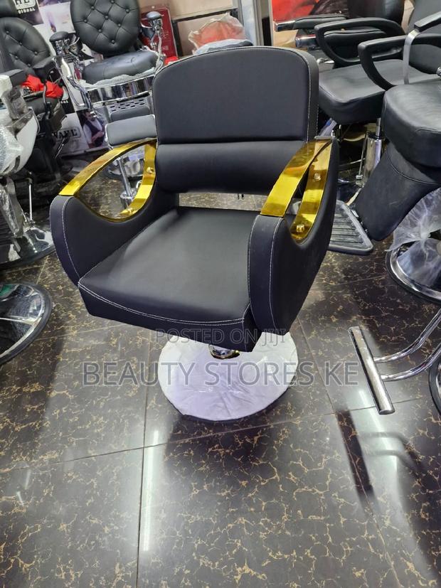 925g Adjusting Black Gold Salon Styling Chair