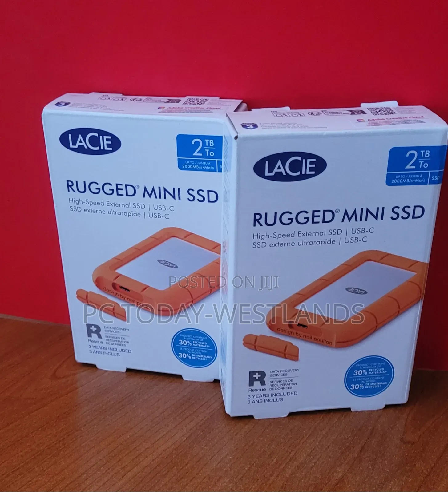 Lacie Rugged Mini Externe SSD 2tb, , 40 Gb/S, 2.000 Mb/S,