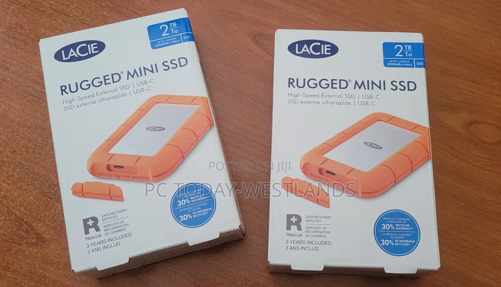 Lacie Rugged Mini Externe SSD 2tb, , 40 Gb/S, 2.000 Mb/S,