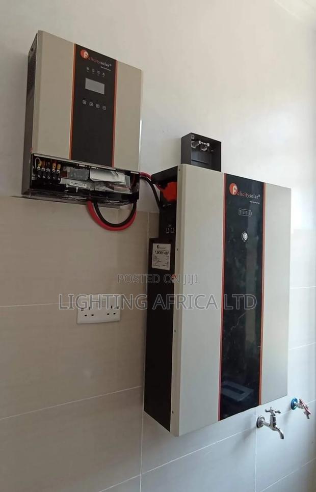 6kva Felicity Inverter + 7.28kwh (150ah)Felicity Lithium +(8)650w