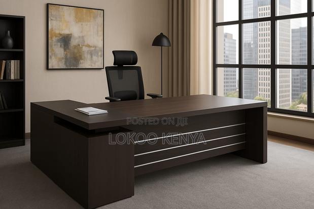 Office Desk : 1600mm L-Shaped Executive Office Desk