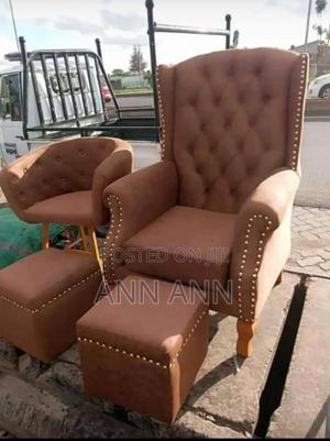 1 Pedicure Seat With 2 Poofs and 1 Styling Chairs