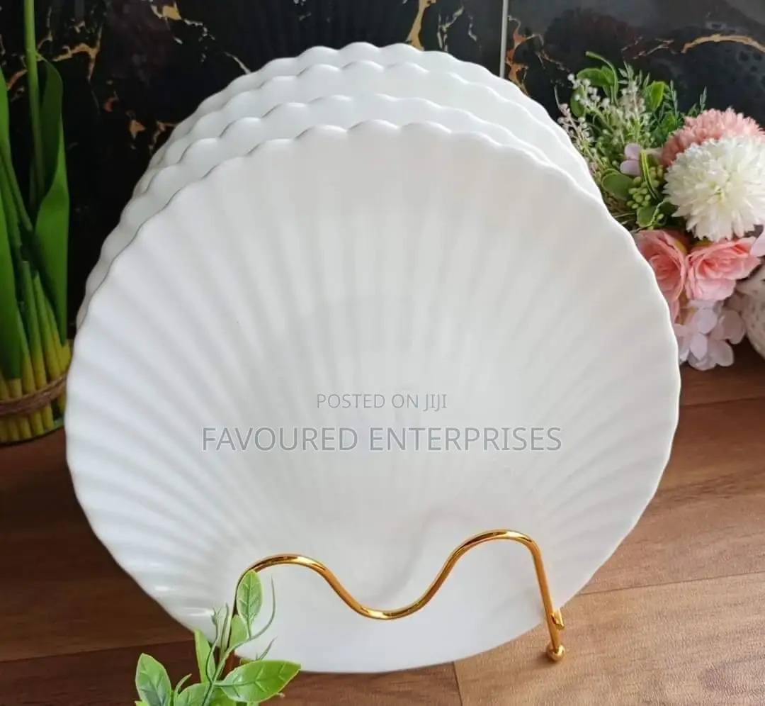 6 Pc Shell Plates White