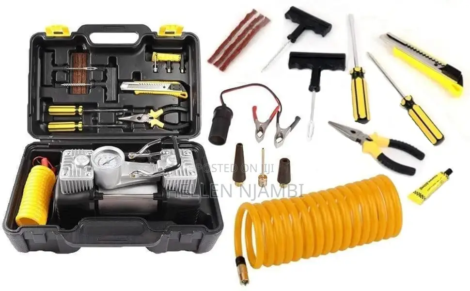2-Cylinder Air Compressor With Tool Repair Kit