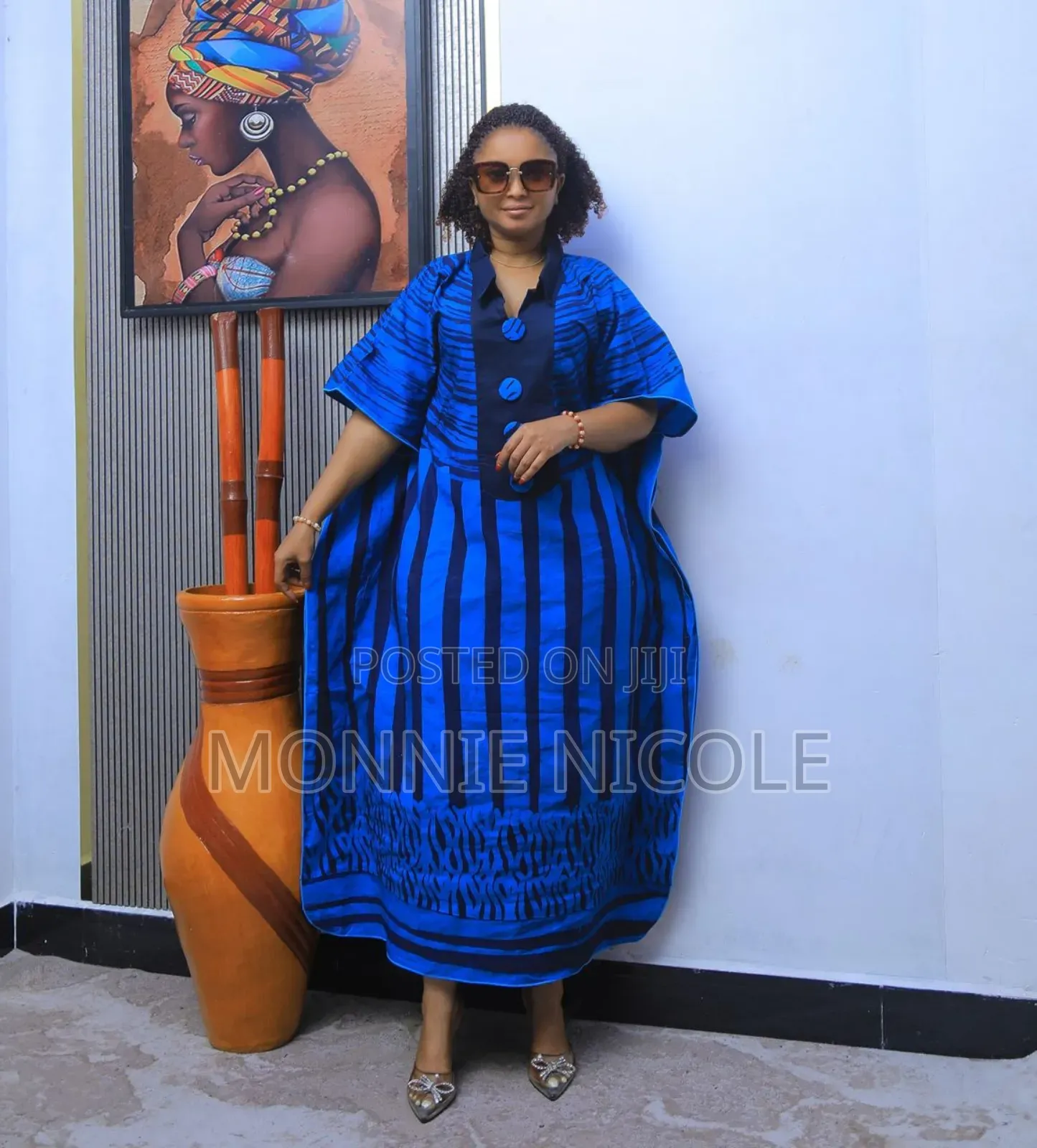 Bluish Ankara Classy Dress