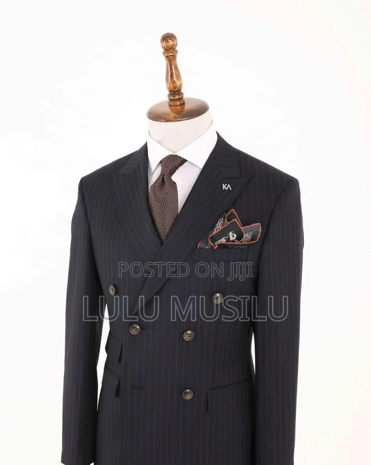 Black Stripped Double-Breast Official Suit