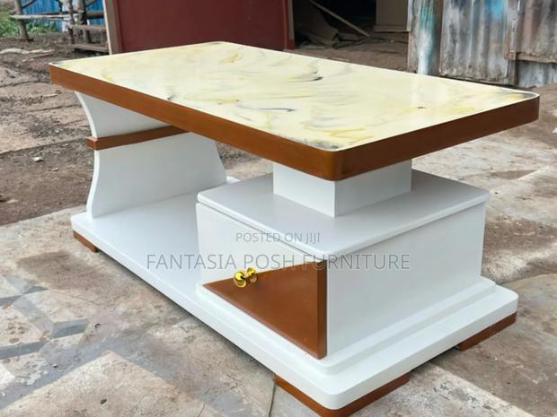 Elegant White Gold Coffee Table - main view
