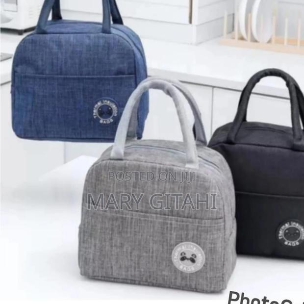 Medium Size Lunch Bag Blue and Grey - thumbnail 3