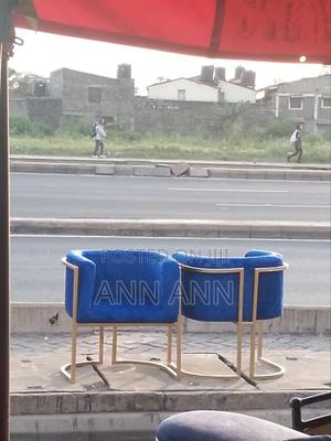 2 Solon Styling Chairs Blue and Gold - main view