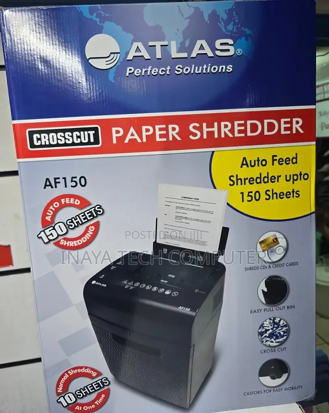 Atlas Af150 Crosscut Up to 10 Sheets Paper Shredder:
