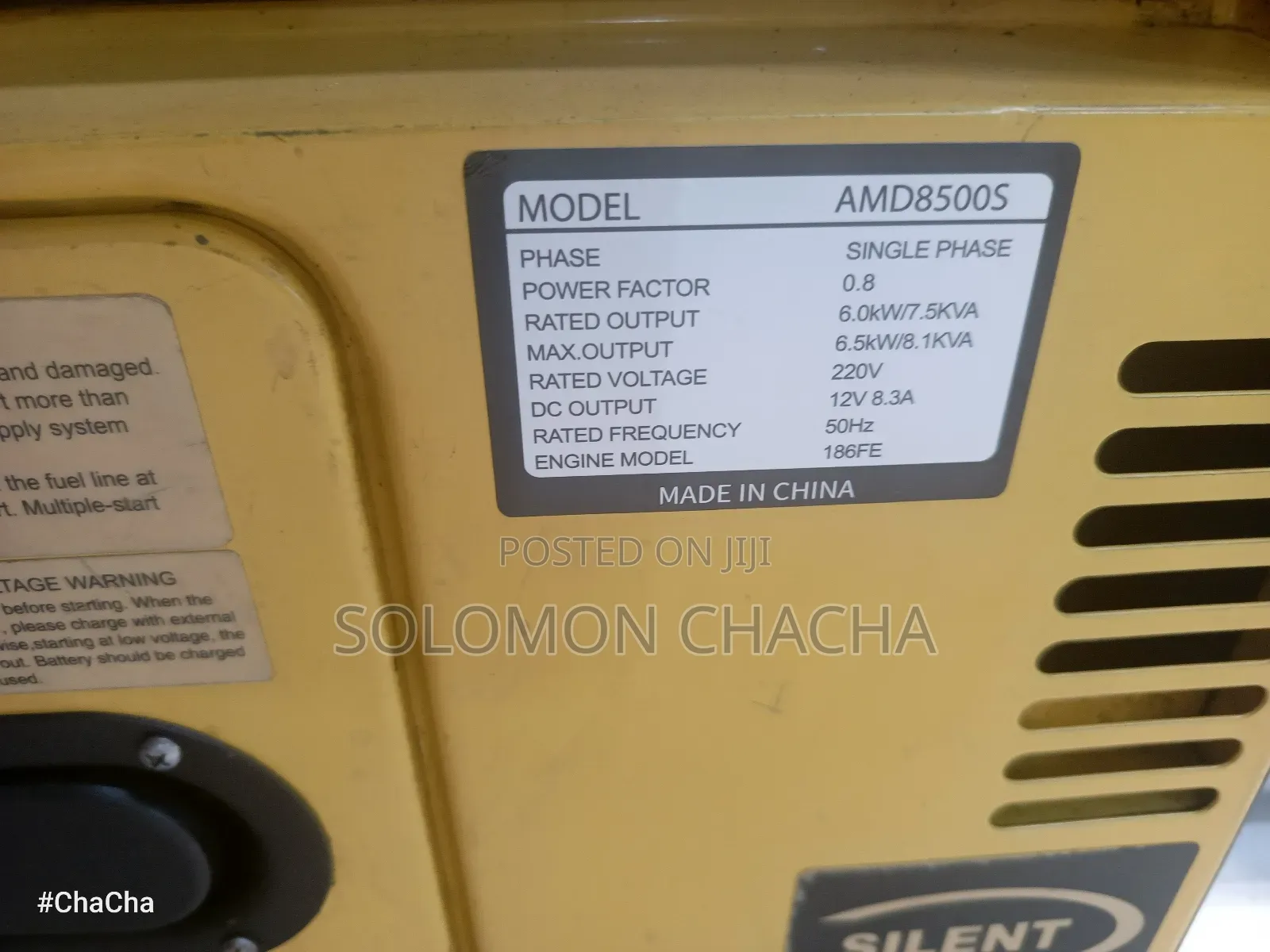 Genemates 7.5kva Slightly Used Deisel Silent Generator
