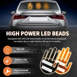 Hand Remote Control Finger Warning Light Led Gesture Lights
