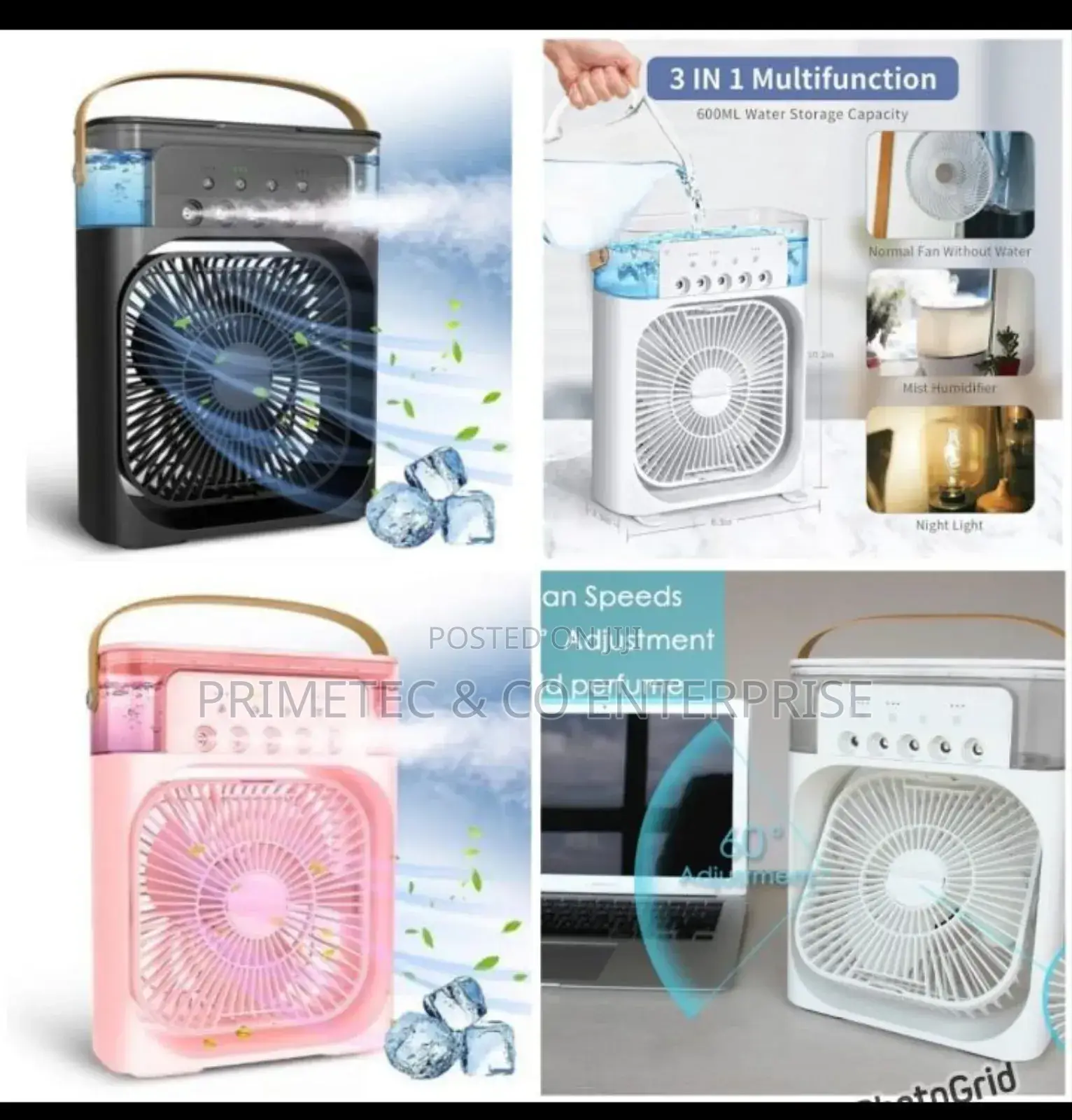 Portablemini Humidifier Cooler for Home With 3 Speed Mode