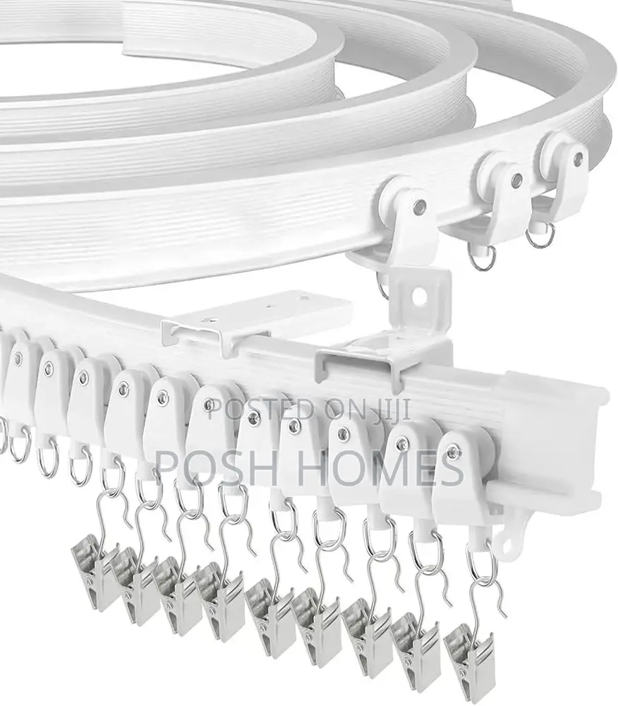 White 6m Bendable Curtain Rails