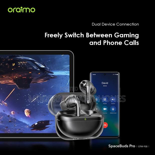 Oraimo Spacebuds Pro Hybrid Anc True Bluetooth Earbuds - thumbnail 2