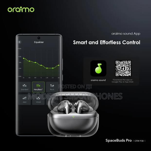 Oraimo Spacebuds Pro Hybrid Anc True Bluetooth Earbuds - thumbnail 4