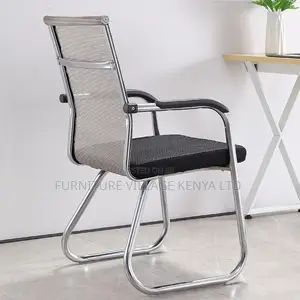 Office Chair: Ergonomic Design Mid-Mesh Guest Fixed Chair