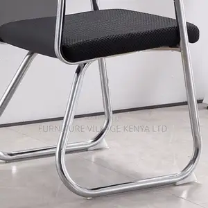 Office Chair: Ergonomic Design Mid-Mesh Guest Fixed Chair
