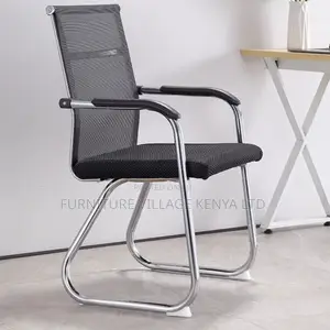 Office Chair: Ergonomic Design Mid-Mesh Guest Fixed Chair