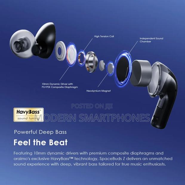 Oraimo Spacebuds Z Anc True Wireless Earbuds Spatial Audio - thumbnail 3