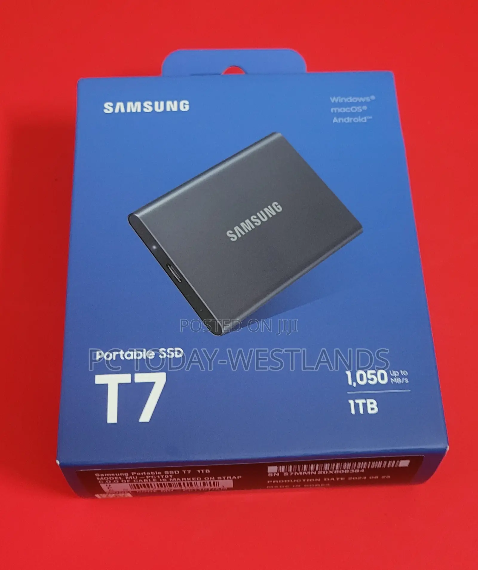 Samsung T7 Portable Ssd, 1tb External Speeds Up to 1,050mb/S