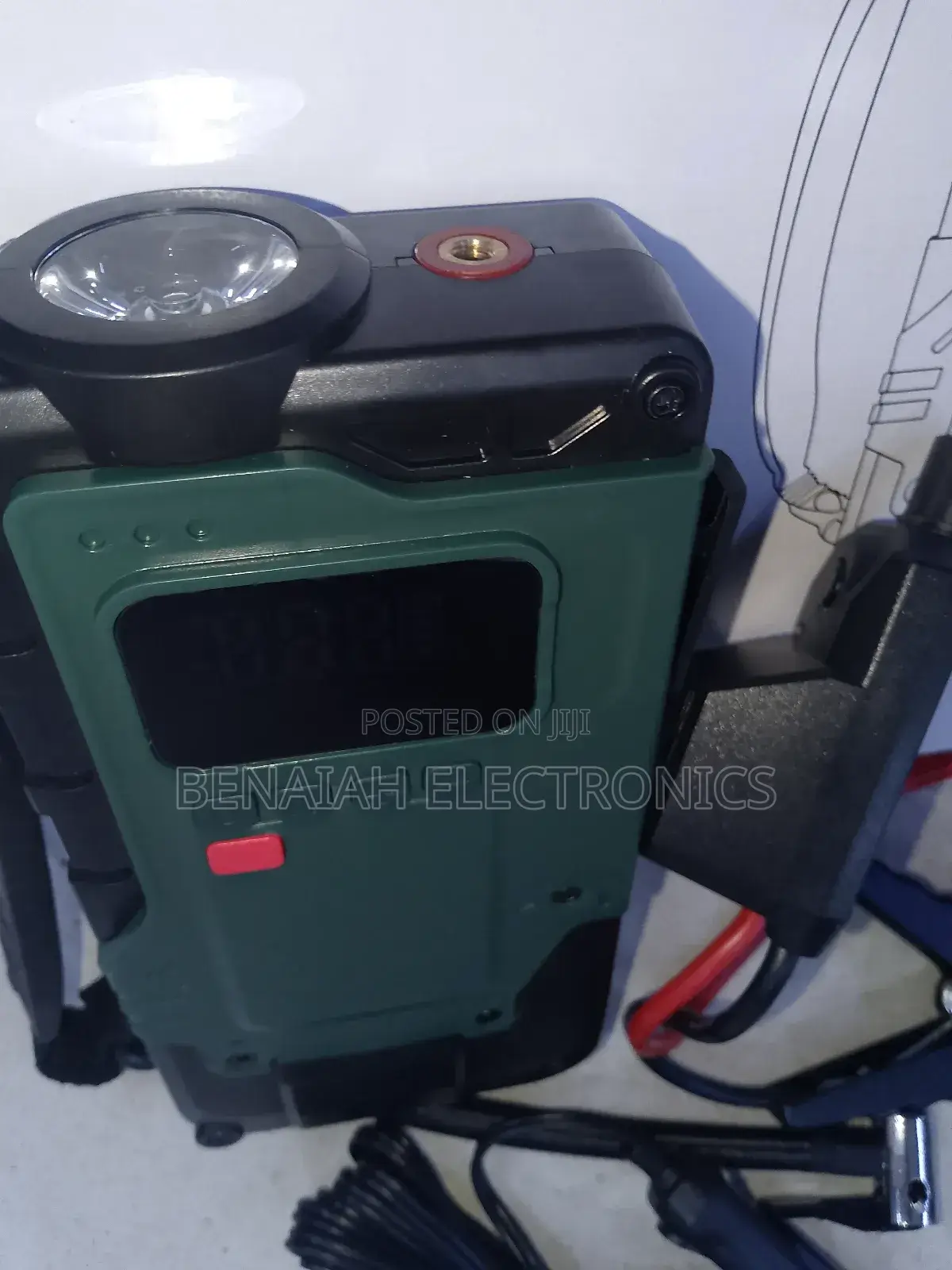 Portable Car Jump Starter With Inflator Torch Phone Charger