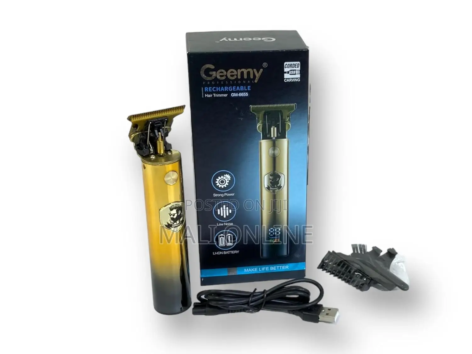 Cordless Hair Clipper With Led Display Geemy Gm-6655
