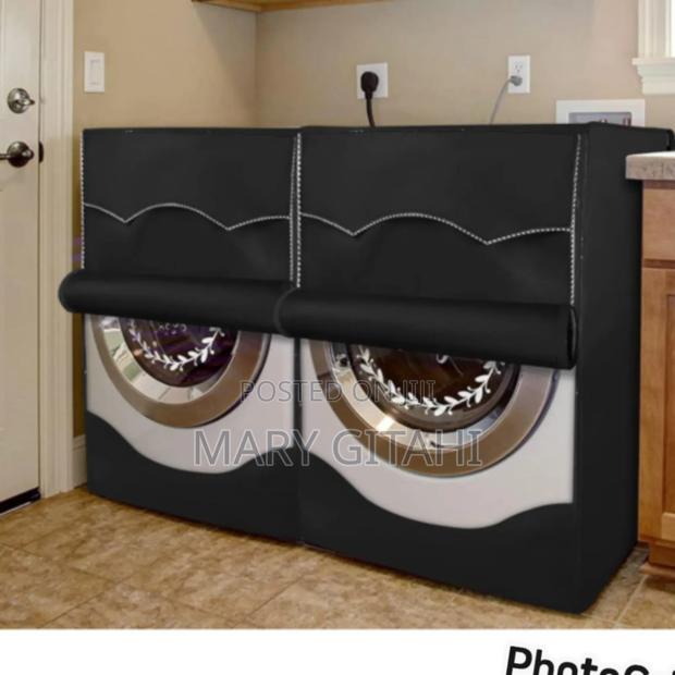 Black With Zipper Washing Machine Cover