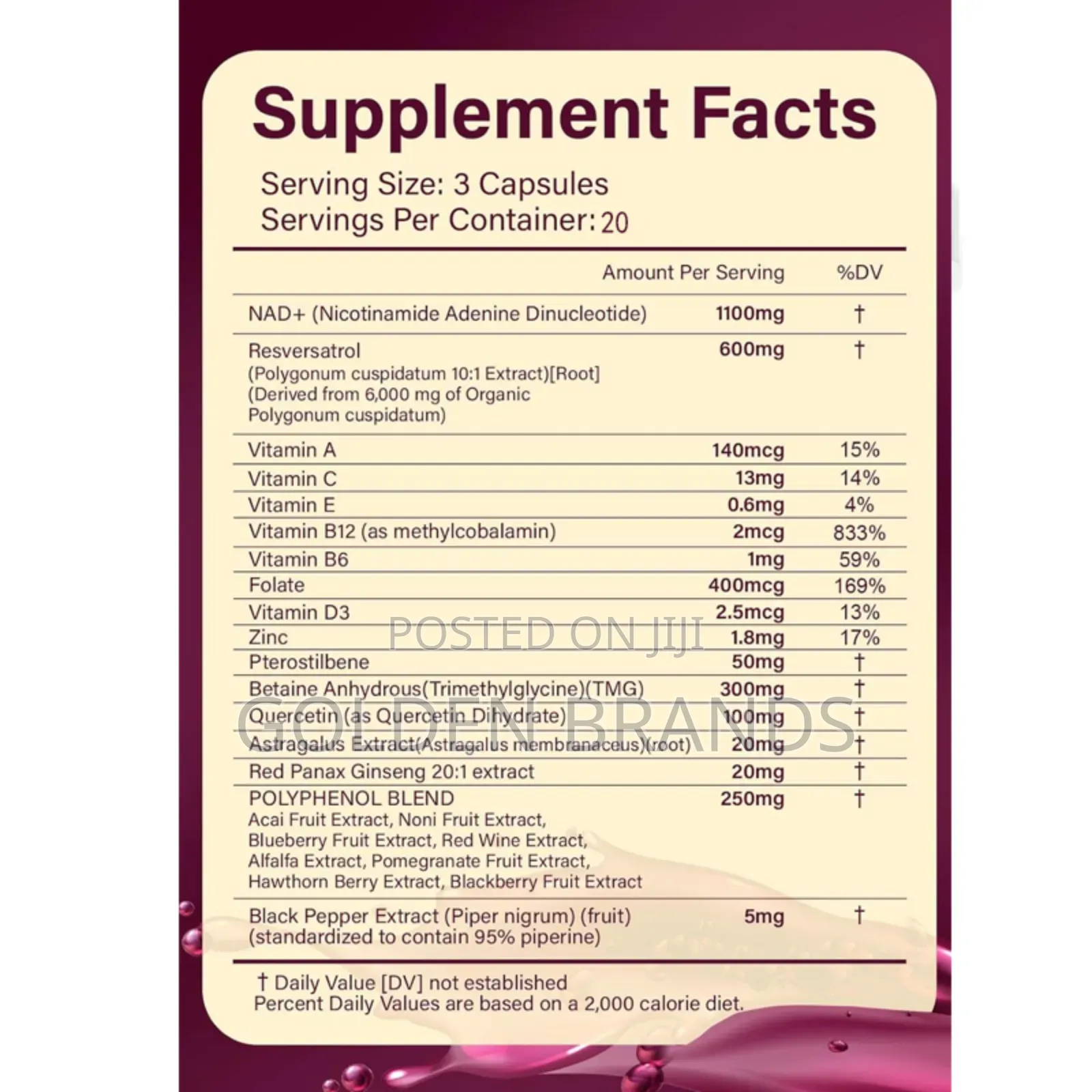Organic Nad Liposome + Resveratrol, Ant Aging, Energy, Focus