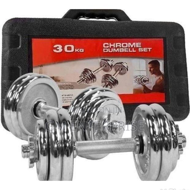 30kg Chrome Dumbbell Set Weight Dumbbells Home Gym.