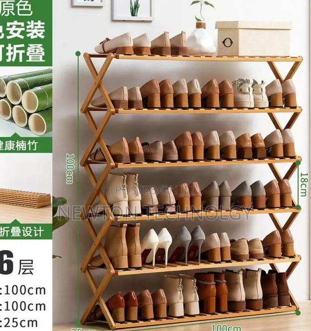 *6-tier Folable Bamboo Shoe Rack