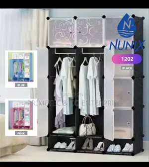 3 Column Portable Plastic Wardrobe