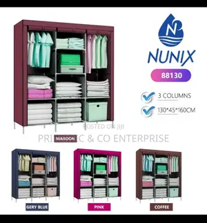 3-Column Portable Metallic Wardrobe