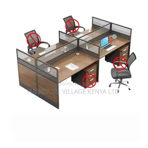 Workstation: Four Way Modular Assembled Office Workstation