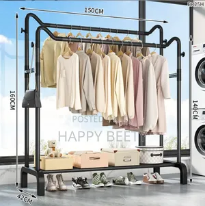Double Pole Garment Cloth Rack