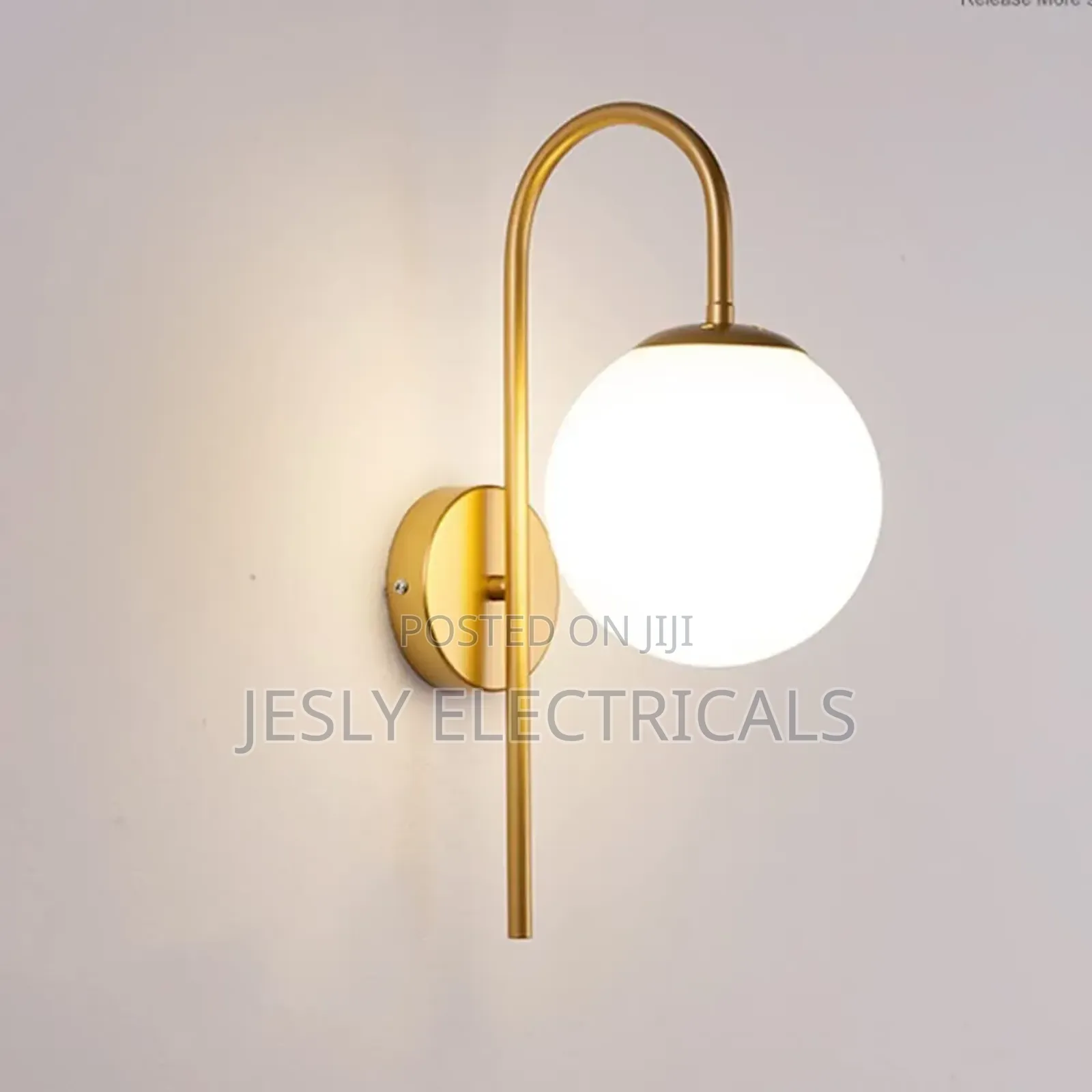 White Glass Ball Wall Light
