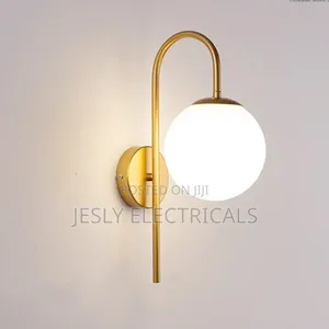 White Glass Ball Wall Light