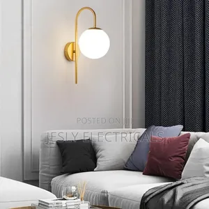 White Glass Ball Wall Light