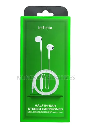 Infinix 3.5mm Half in Ear Headphones Mic Full Bass Earphones