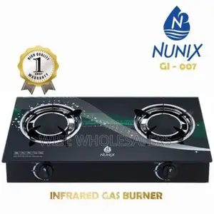 *Nunix 2 Burner Low Gas Consumption Glass Top Table Infrared